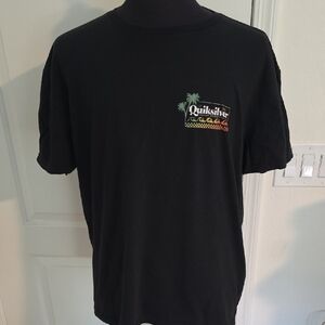 Quiksilver Black Tee with Tropical Logo